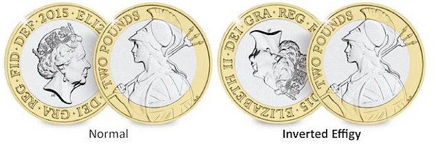 Inverted Effigy £2 Britannia Error Coin