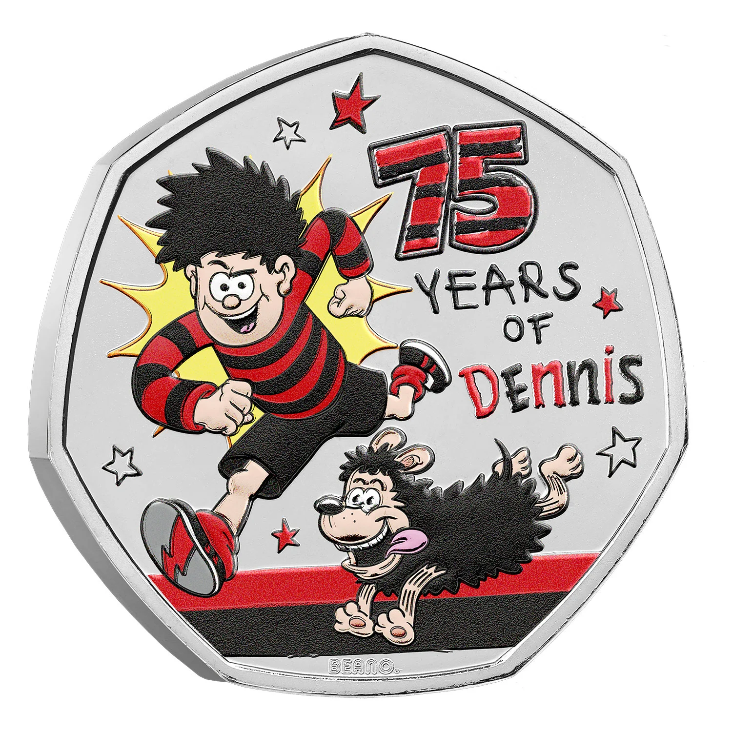 75 Years of Dennis the Menace 2026 UK 50p Brilliant Uncirculated colour coin