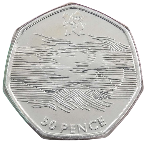 Aquatics 50p original design - lines across face