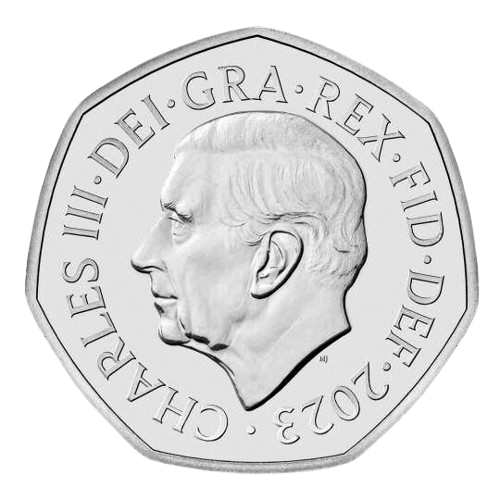 Atlantic Salmon 50p Obverse - 2023 UK 50p Coin Head Side