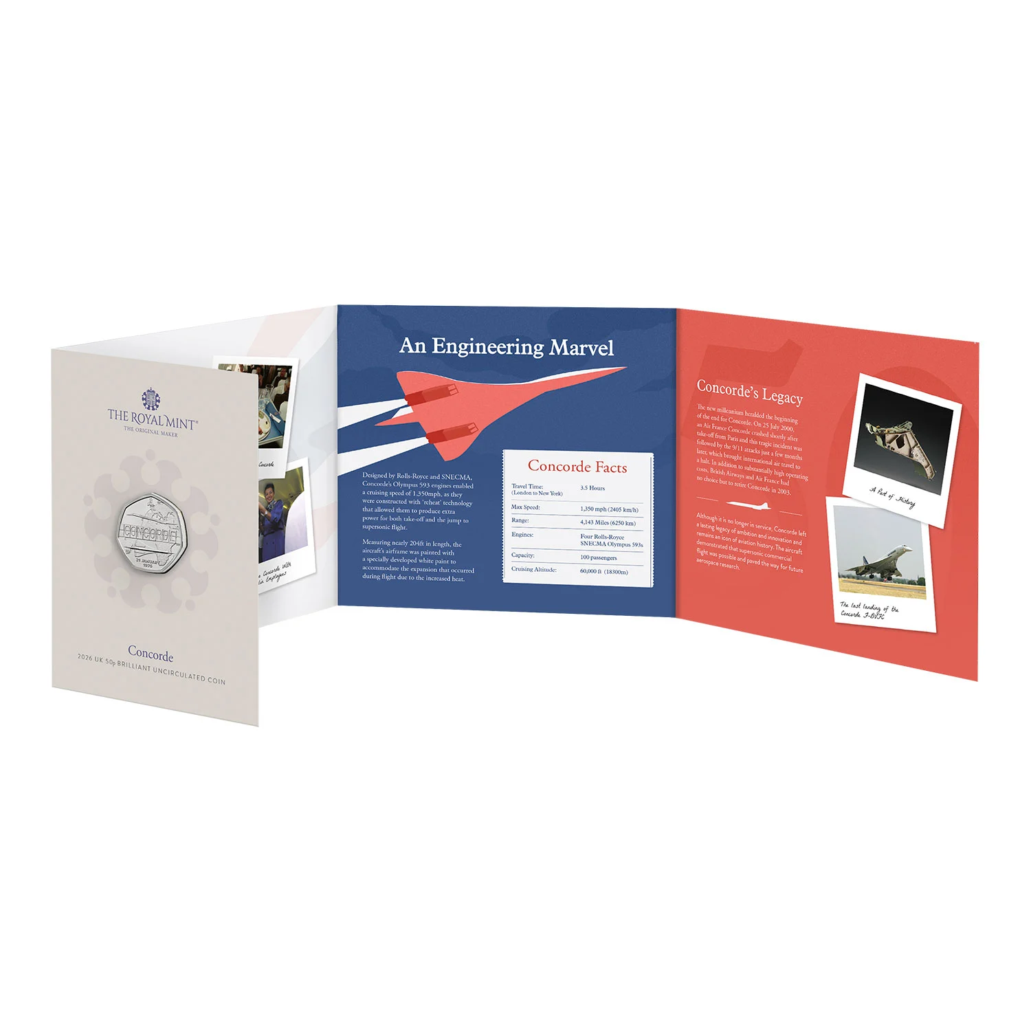 Concorde 50p Coin Packaging - 2026 UK 50p Coin Presentation Pack