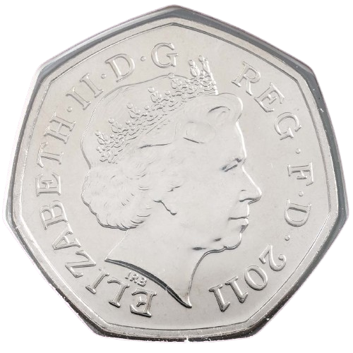 Olympic Equestrian 50p Obverse - 2011 UK 50p Coin Head Side