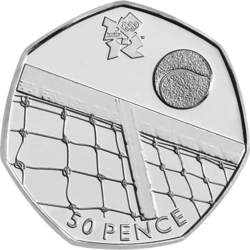 Tennis 50p coin