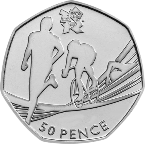 Triathlon 50p coin