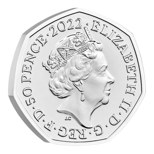 Platinum Jubilee 50p Obverse - 2022 UK 50p Coin Head Side
