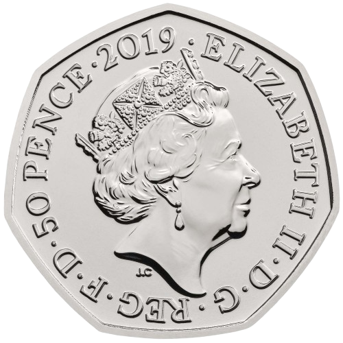 Stephen Hawking 50p Obverse - 2019 UK 50p Coin Head Side