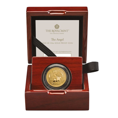 The Angel 2026 UK 1/4oz Gold Proof Coin Packaging - 2026 UK 1/4oz Coin Presentation Pack