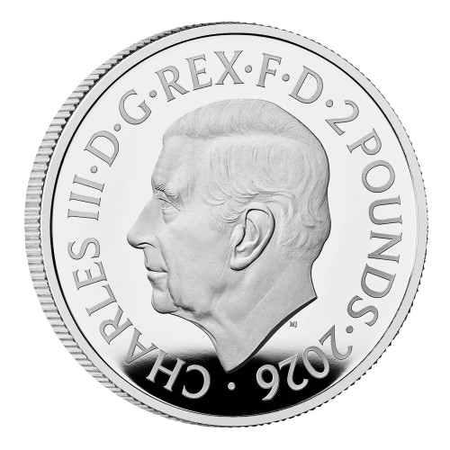 The Angel 2026 UK 1oz Silver Proof Coin Obverse - 2026 UK 1oz Coin Head Side