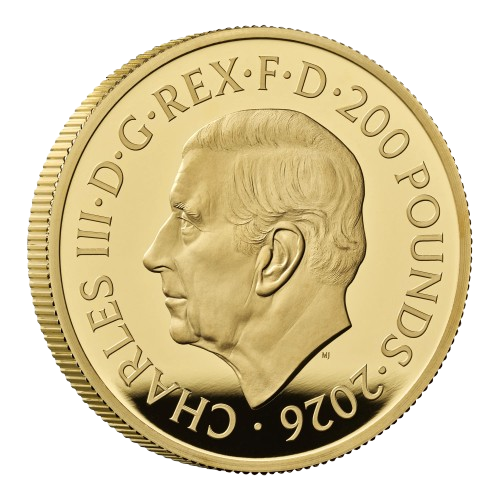 The Angel 2026 UK 2oz Gold Proof Coin Obverse - 2026 UK 2oz Coin Head Side