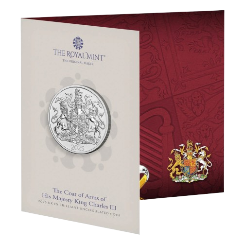 The Coat Of Arms Packaging - 2025 UK £5 Coin Presentation Pack