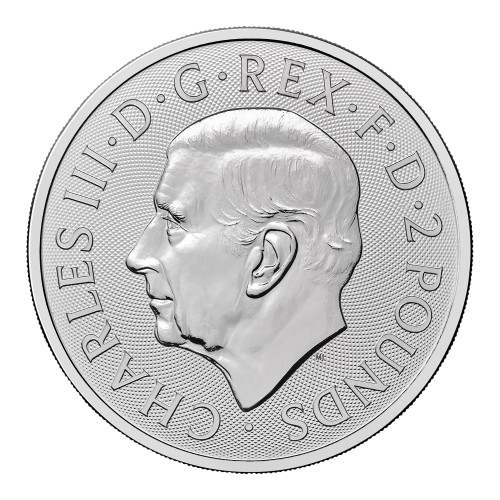 The Lion and the Eagle 2026 1oz Silver Bullion Coin Obverse - 2026 UK 1oz Coin Head Side