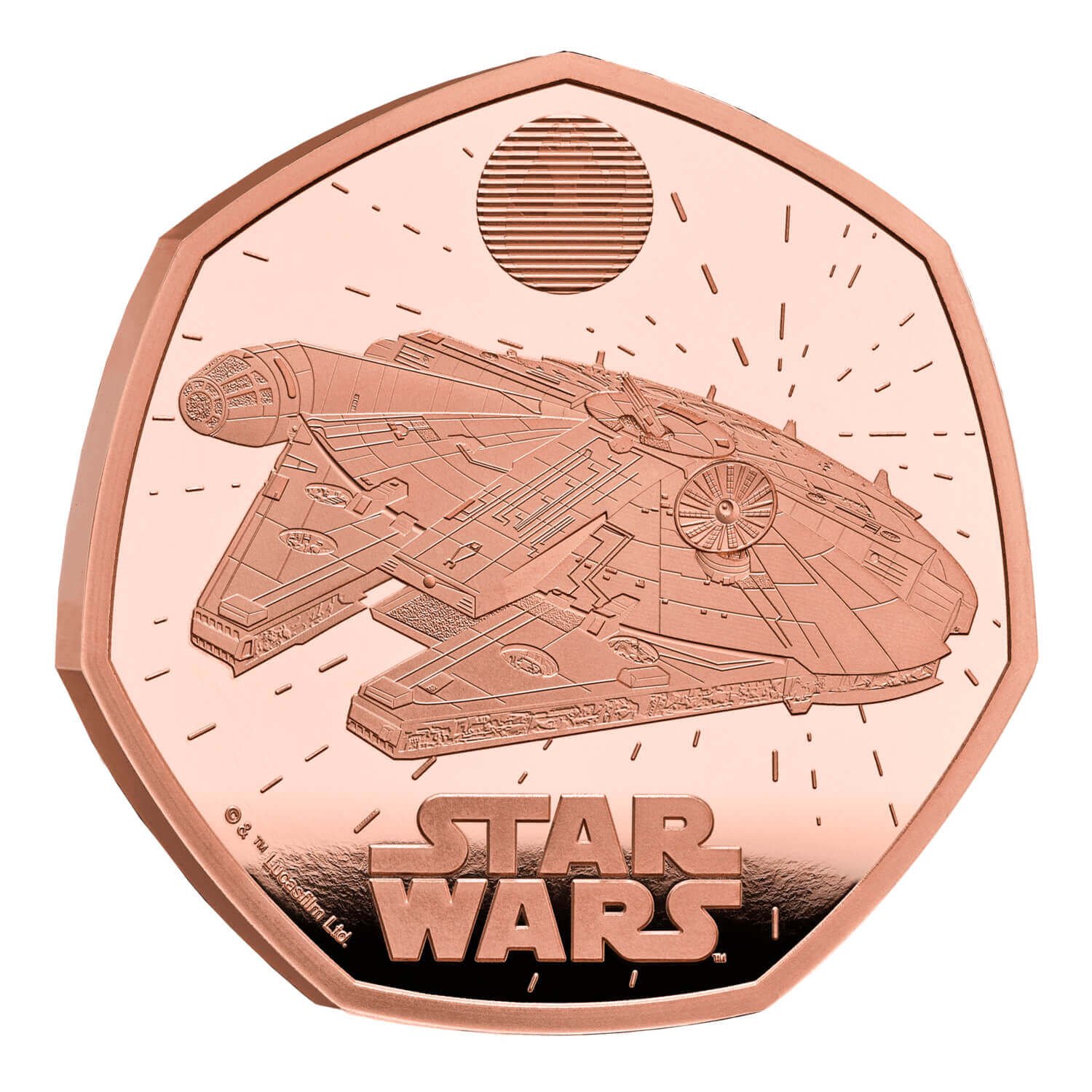 Star Wars Millennium Falcon 2024 UK 50p Gold Proof Coin