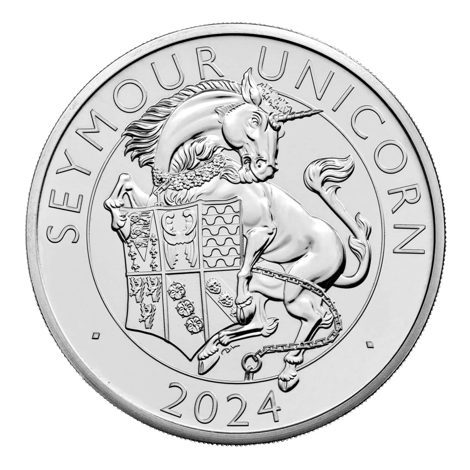 The Royal Tudor Beasts The Seymour Unicorn 2024 UK £5 Brilliant Uncirculated Coin