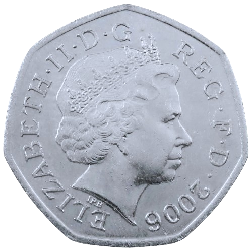 Victoria Cross Heroic Acts 50p Obverse - 2006 UK 50p Coin Head Side