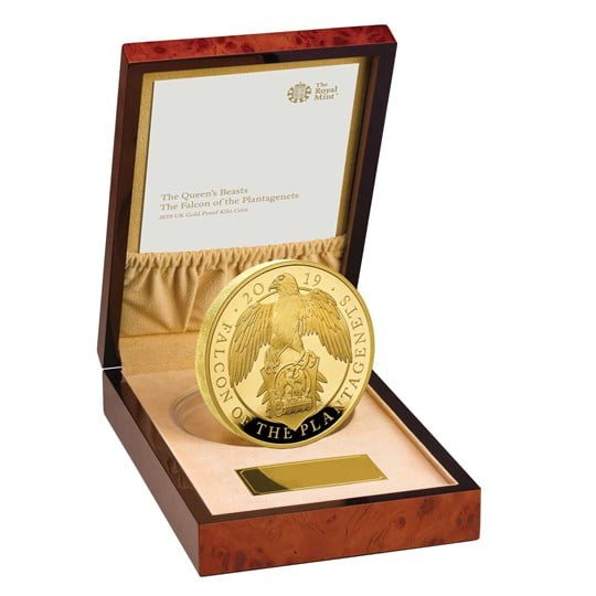 Falcon of the Plantagenets 2019 UK Gold Proof Kilo Coin