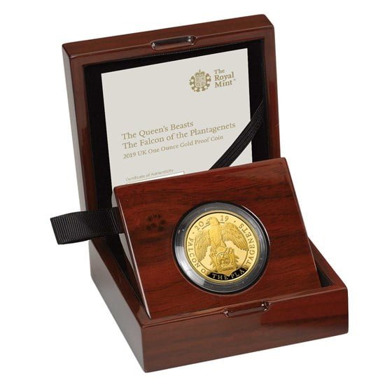 Falcon of the Plantagenets 2019 UK One-Ounce Gold Proof Coin