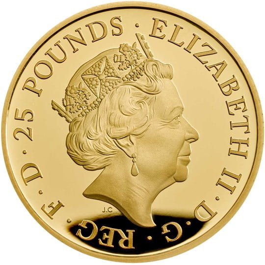 Falcon of the Plantagenets 2019 UK Quarter-Ounce Gold Proof Coin Obverse