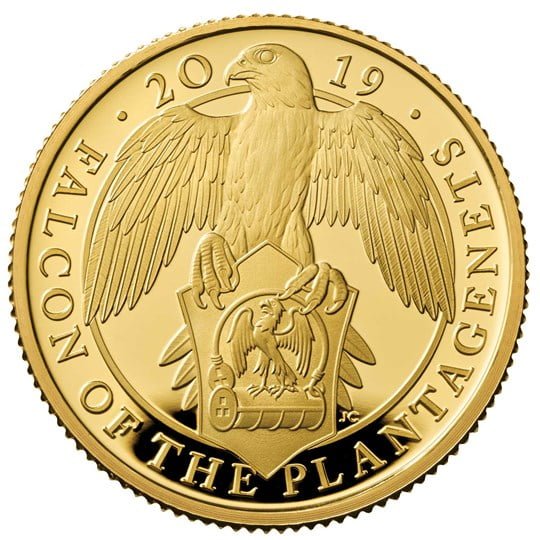 Falcon of the Plantagenets 2019 UK Quarter-Ounce Gold Proof Coin Reverse