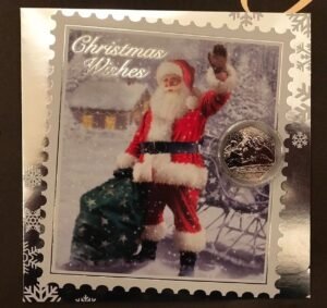 Snowman 50p Santa Christmas Card