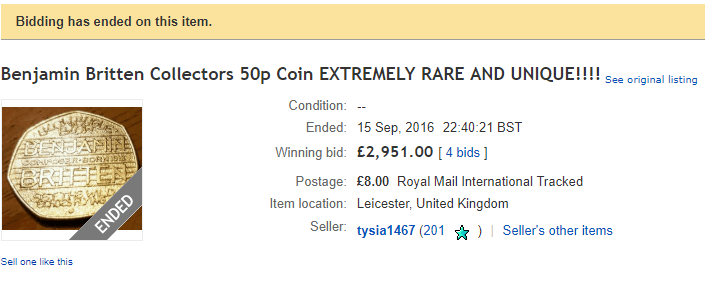 Benjamin Britten 50p ebay