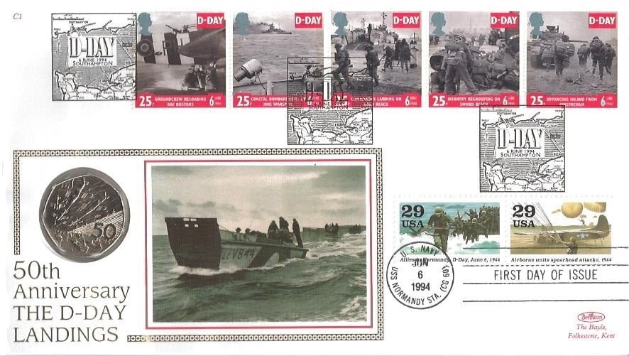 D-Day 50p 2 coin and stamp issue 2