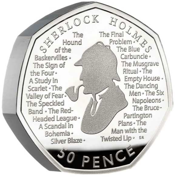 Sherlock Holmes 50p Silver Proof Piedfort