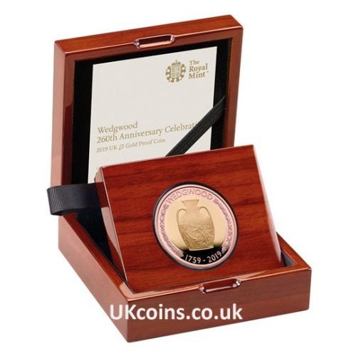 2019 Wedgwood Coin Set 3 Wedgwood Gold Proof Coin