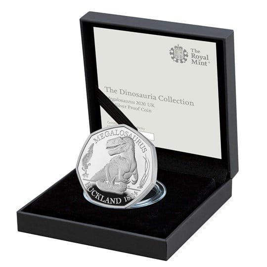 megalosaurus silver proof coin