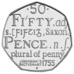 50p Coin Values 72 Johnson's Dictionary 50p
