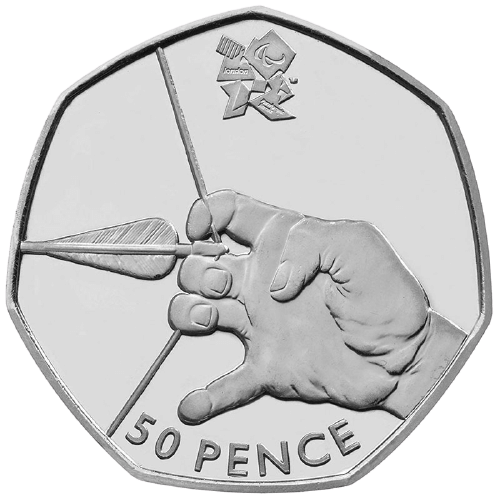 50p Coin Values 35 Olympics Archery 50p